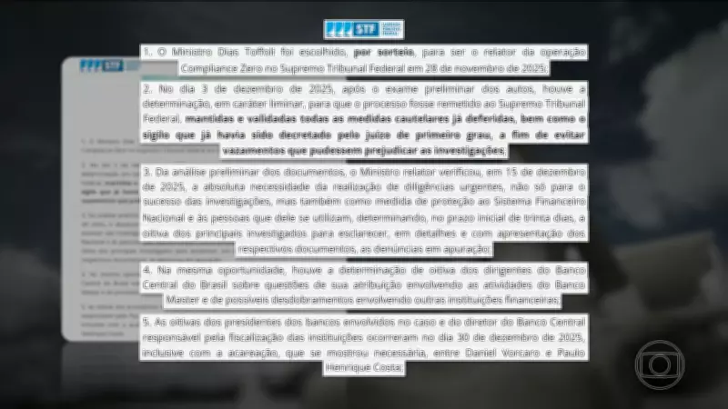 Toffoli se pronuncia sobre caso Master e admite possível envio à primeira instância