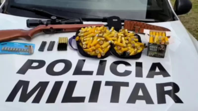 Três homens presos após invadirem fazenda e furtarem rifle em Buri (SP)