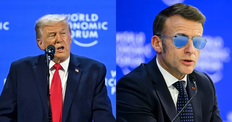 Trump ironiza óculos de Macron em Davos; francês critica imperialismo e defende Europa