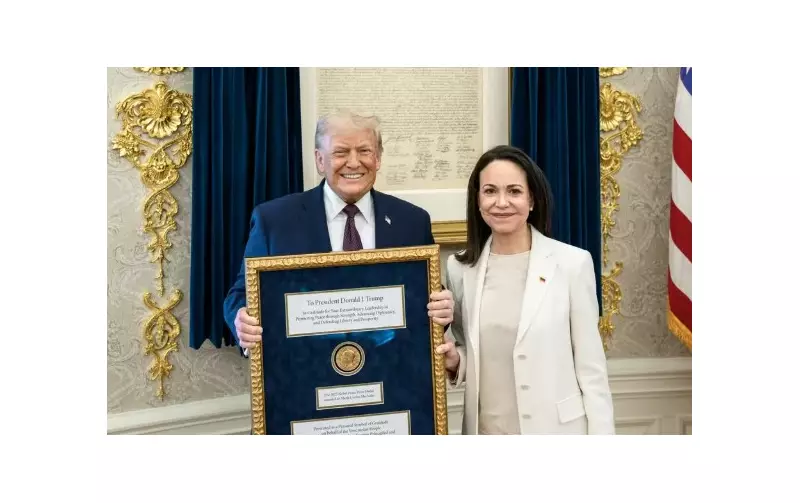 Trump recebe medalha do Nobel da Paz de presente de líder venezuelana