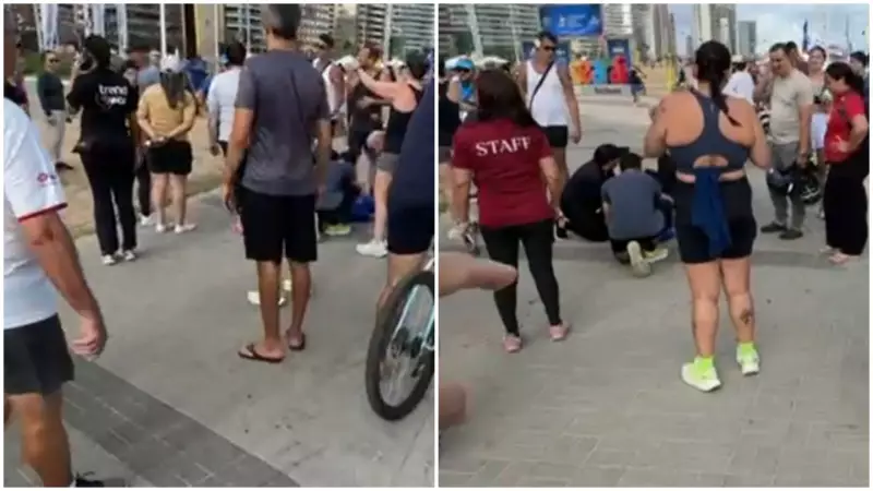 Turista idosa sofre traumatismo craniano após atropelamento por ciclista em Fortaleza