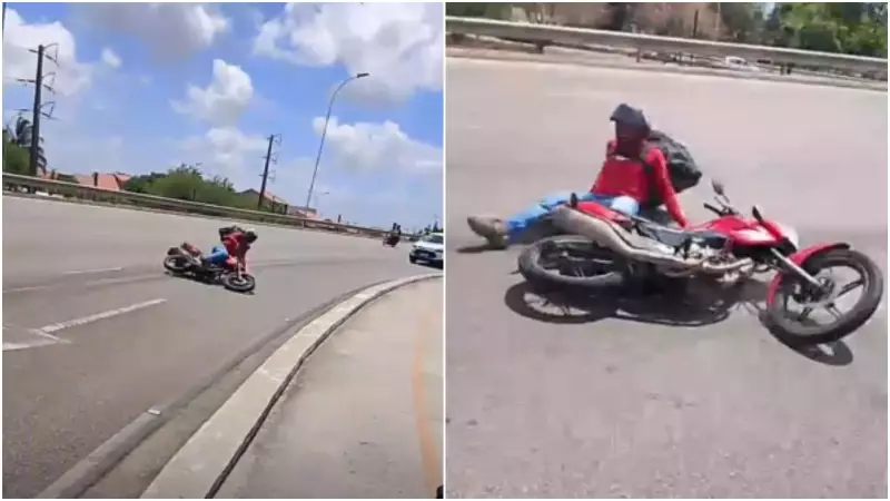 Vazamento de óleo causa acidentes em sequência na Avenida Raul Barbosa, Fortaleza