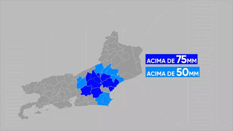 ZCAS mantém instabilidade e chuva forte no Rio de Janeiro; alerta de cheias