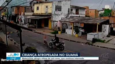 Criança de 6 anos atropelada por moto em Belém; condutor foge e é identificado