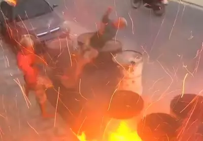 Explosão de tonel arremessa jovens em Recife após brincadeira com isqueiro