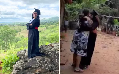 Jovem viaja 35h de ônibus e caminha 3km para cumprir promessa aos pais