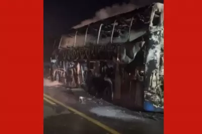 Ônibus com 40 passageiros é destruído por incêndio em rodovia de MT