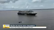 Belém recebe terceiro navio de cruzeiro da temporada com festa de carimbó