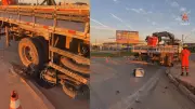 Motociclista morre em colisão com caminhão na marginal da Estrutural