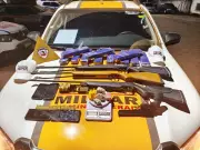 PM apreende 8 barras de maconha, armas e munições após perseguição em Arinos