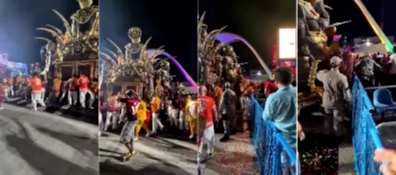 Acidente com carro alegórico da União de Maricá deixa três feridos no desfile da Série Ouro