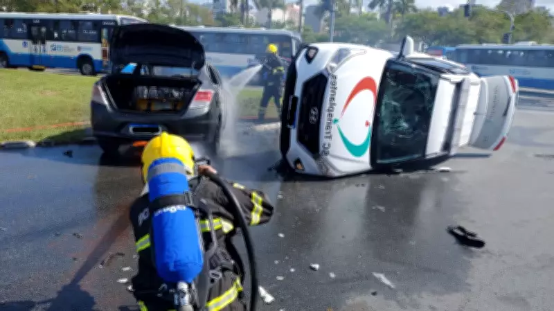 Acidente com carro de transplantes deixa feridos em Florianópolis; órgãos estão aptos