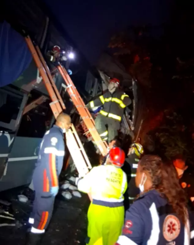 Acidente fatal entre ônibus e caminhão na BR-381 deixa uma morta e feridos em Carmópolis de Minas