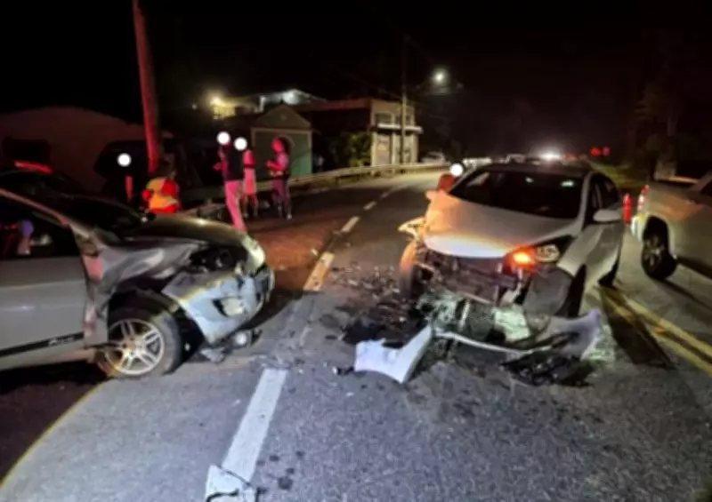 Acidente frontal na SP-098 deixa duas pessoas feridas e motorista recusa bafômetro