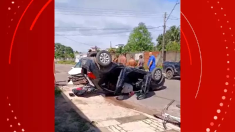 Acidente grave em Macapá: carro capota e deixa três feridos, um preso às ferragens