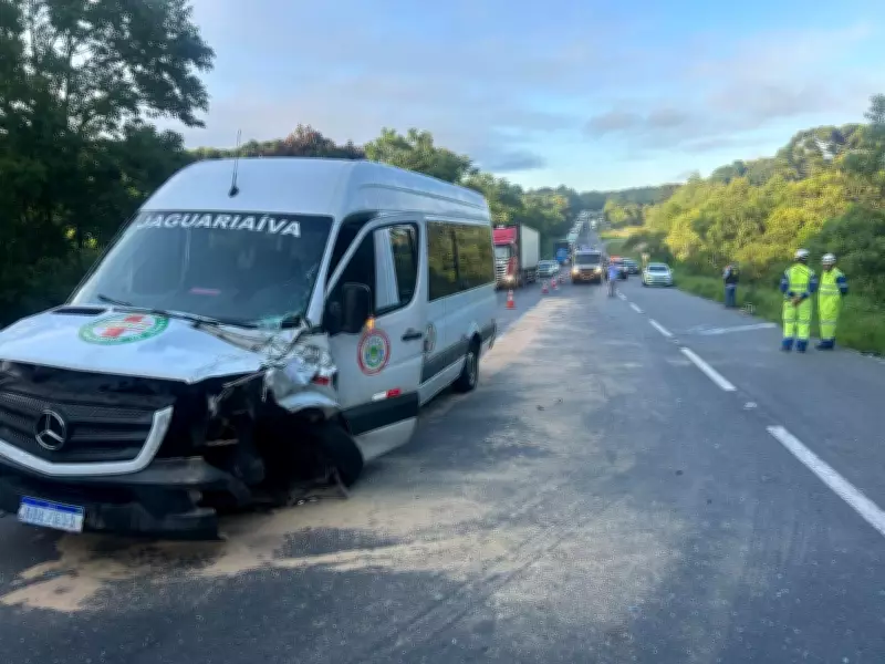 Acidente na BR-277 deixa feridos em van da Saúde de Jaguariaíva