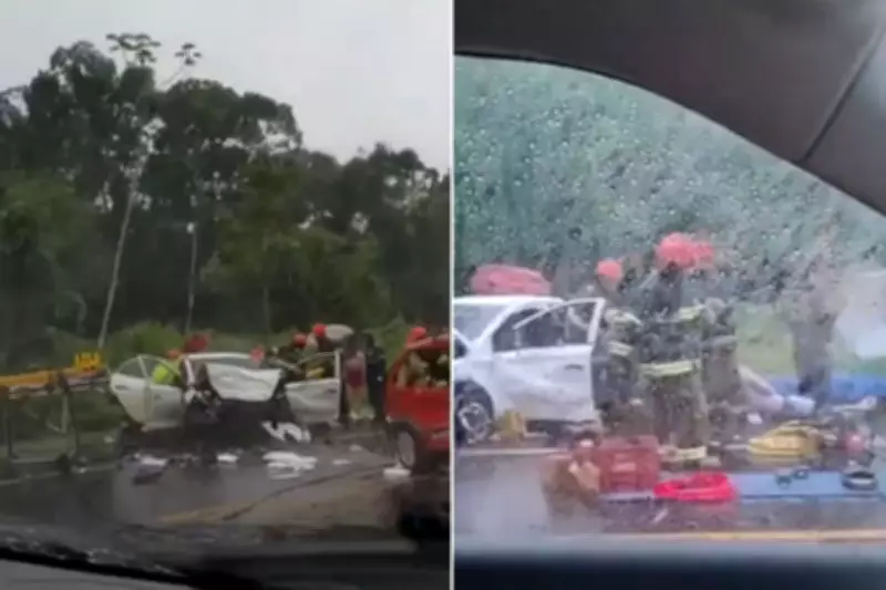Acidente na Rio-Santos deixa três presos às ferragens e seis feridos em Bertioga