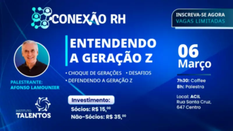 ACIL promove palestra sobre Geração Z com especialista Afonso Lamounier em Limeira
