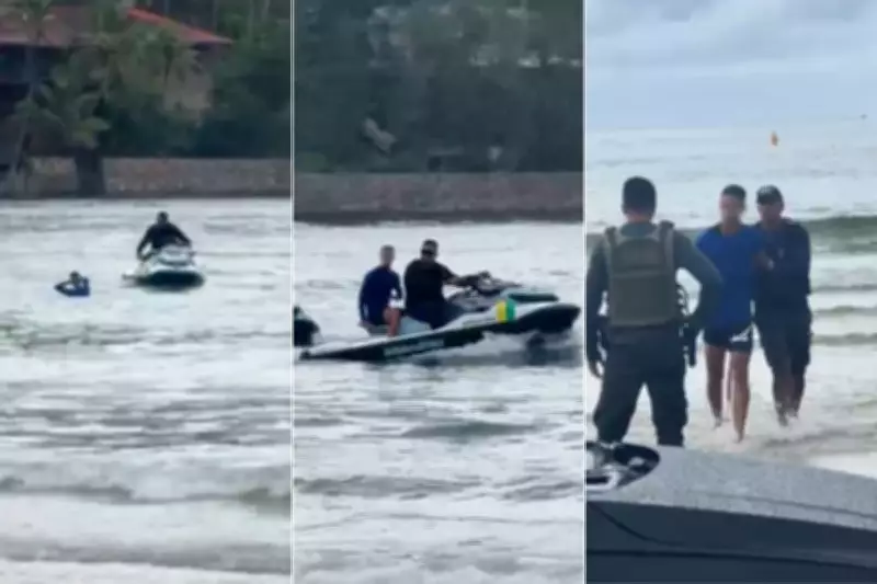 Adolescente é capturado no mar após roubar correntes de ouro em praia de Guarujá, SP