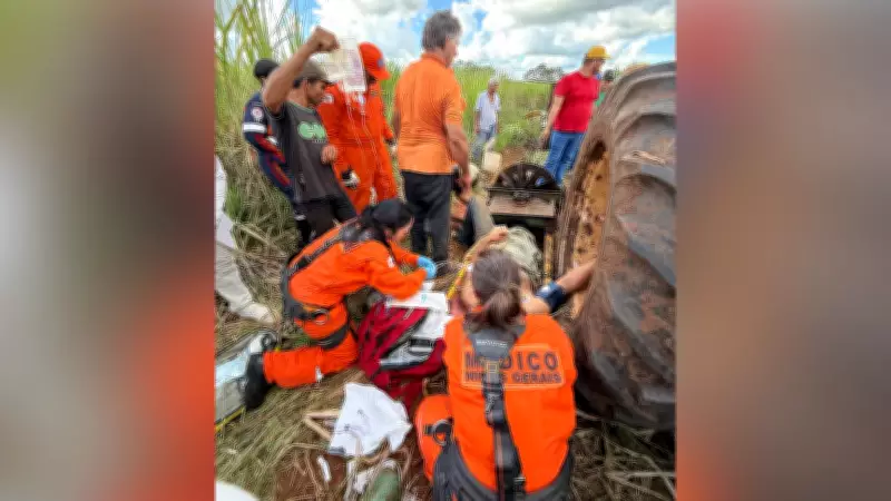 Agricultor tem perna dilacerada por ensiladeira em Campo Florido, MG
