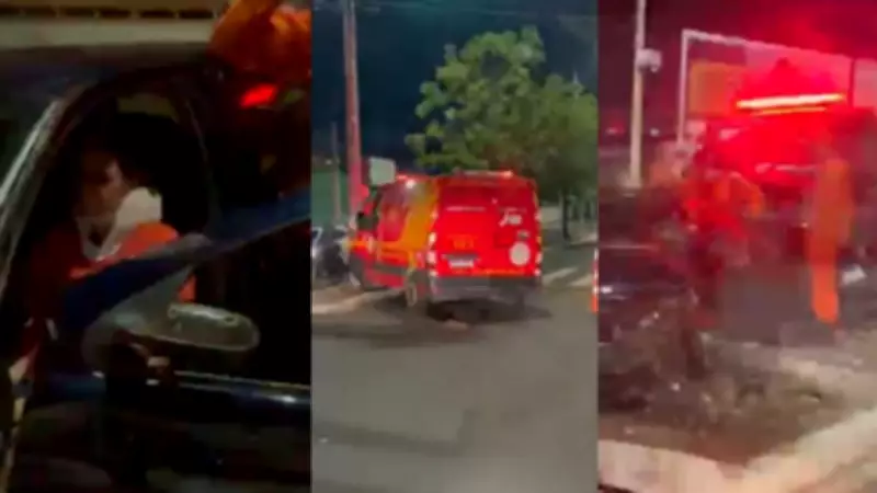 Ambulância de Bombeiros é atingida por carro em Teresina após invasão de preferencial