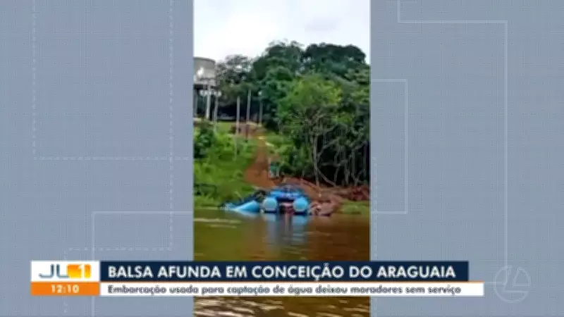 Balsa de captação afunda no Rio Araguaia e deixa cidade sem água no Pará
