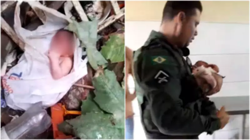 Bebê é resgatado de sacola plástica no lixo em Icó, Ceará, após abandono