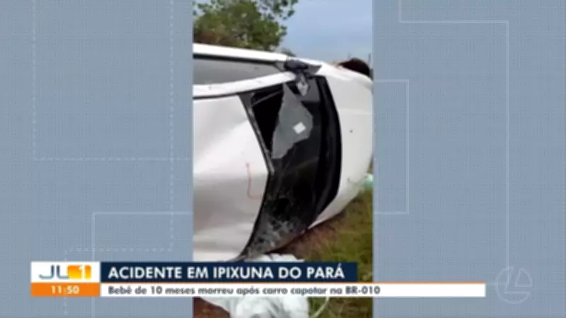 Bebê de 10 meses morre em capotamento na BR-010, em Ipixuna do Pará