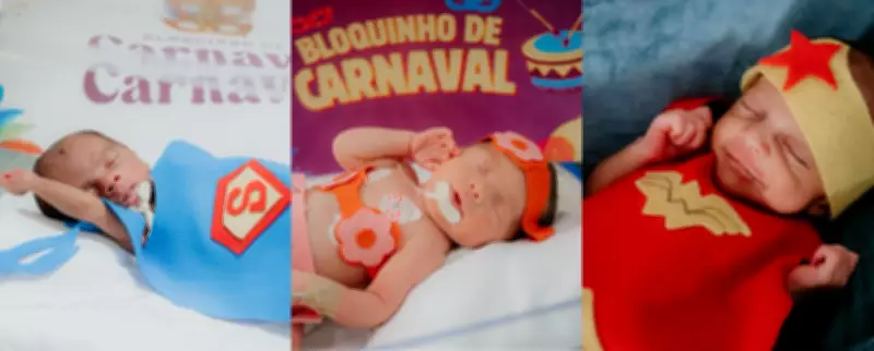 Bebês na UTI de Blumenau ganham ensaio carnavalesco com fantasias de super-heróis e realeza