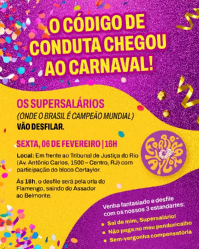Bloco Corta-Penduricalho leva crítica aos supersalários para o Carnaval do Rio