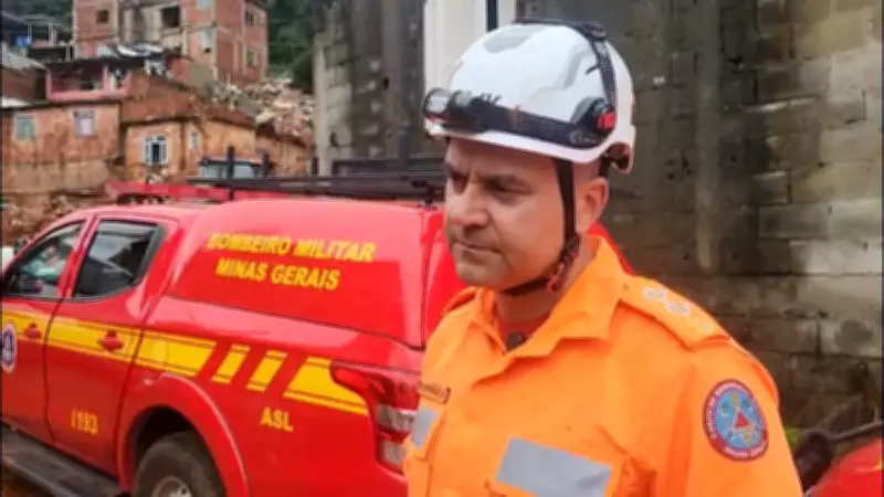 Bombeiros prosseguem com buscas por desaparecidos após temporal em Juiz de Fora
