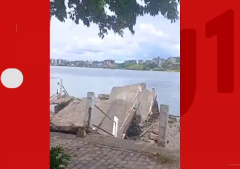 Cais histórico desaba em Ilhéus e ponte cede após chuvas intensas na Bahia