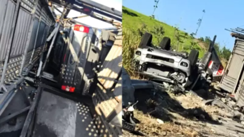 Caminhão cegonha tomba na BR-101 no ES e interrompe tráfego por 12 horas