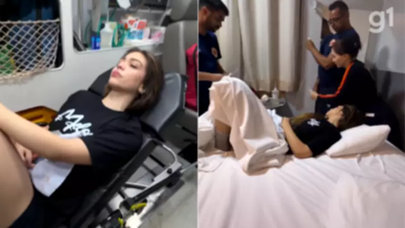 Cantora Melody passa mal após show no Maranhão e é levada de ambulância