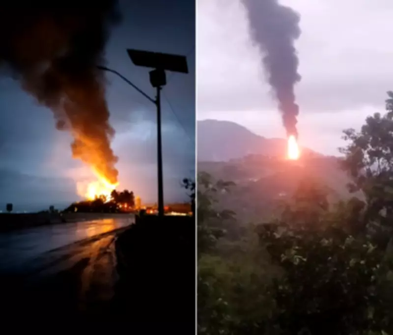 Carreta com combustíveis explode na Serra de Petrópolis após sair da pista e colidir