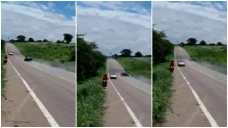 Carro capota após derrapar em brita derramada na CE-292, em Potengi (CE); dois acidentes em 30 minutos