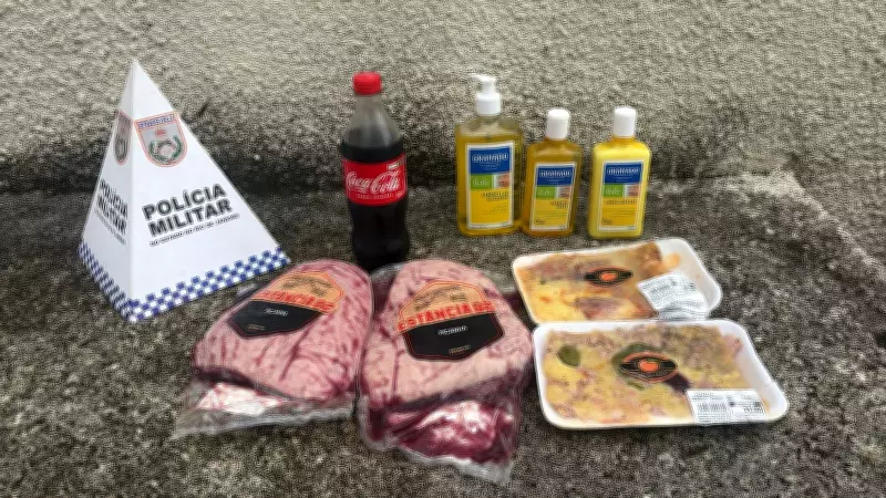 Casal é preso após furtar picanha e outros itens de supermercado em Petrópolis