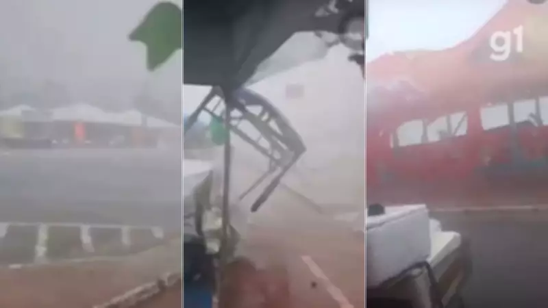 Chuva e ventania causam estragos na Avenida Litorânea de São Luís durante Carnaval