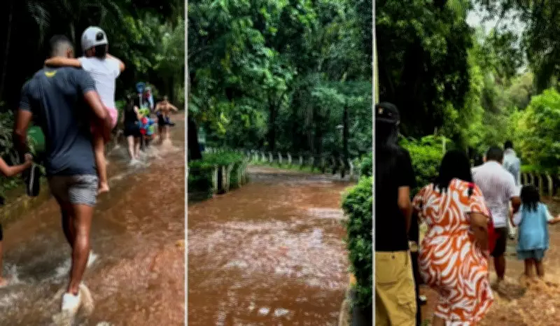 Chuva intensa alaga ruas do Parque Ecológico de Americana; situação já foi normalizada