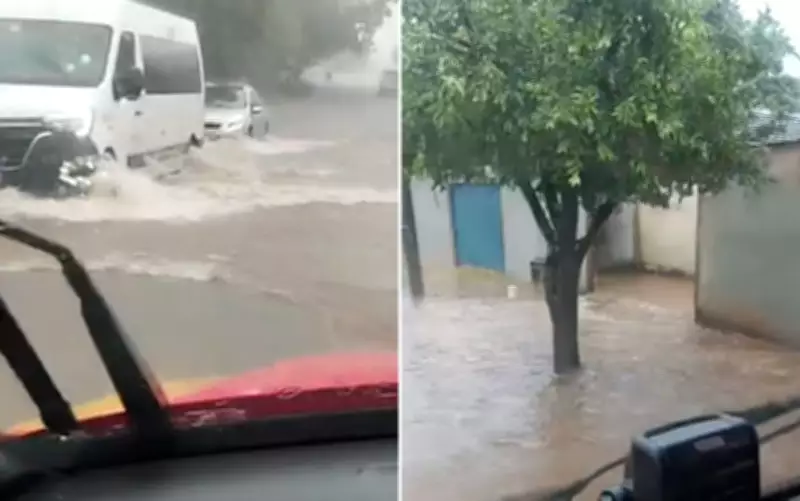 Chuva intensa causa alagamentos e invade casas em Porangatu, Goiás