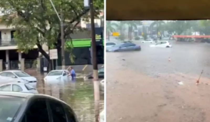 Chuva intensa em Campinas submerge 21 veículos no antigo kartódromo do Taquaral