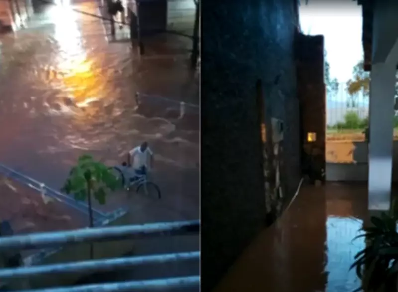 Chuva intensa provoca novos alagamentos e desabamento em Itaperuna, no RJ