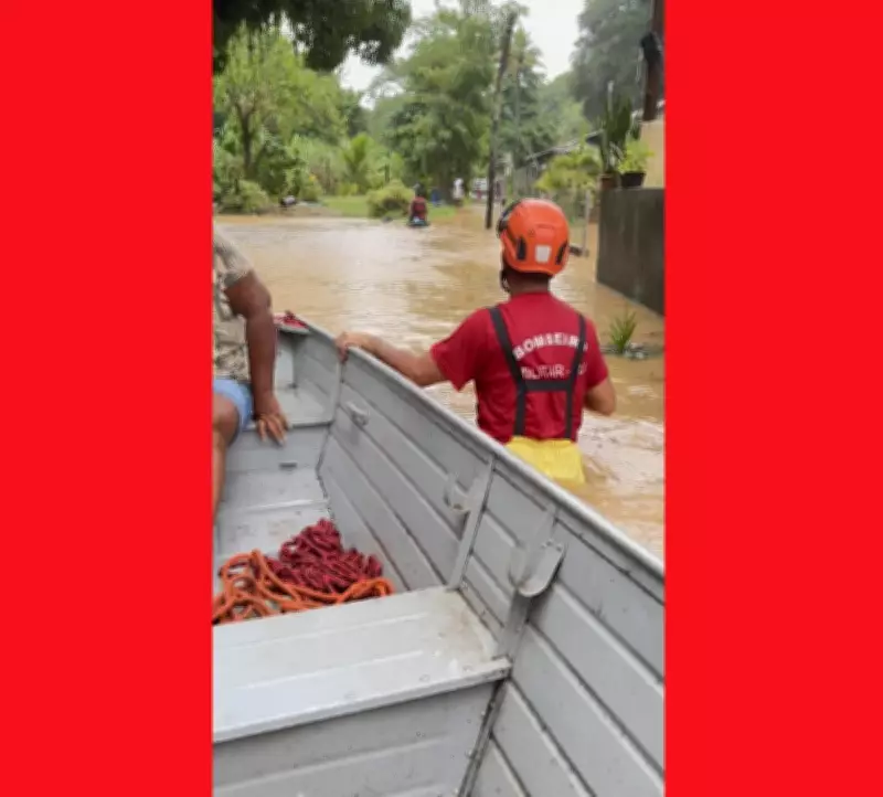 Chuvas intensas alagam cidades da Região dos Lagos, forçando resgates e suspensão de aulas