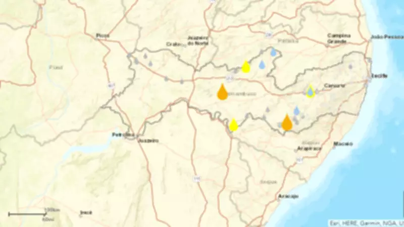 Chuvas intensas atingem interior de Pernambuco com volumes superiores a 50 mm