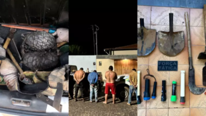Cinco homens são presos com tatus e armas em flagrante de caça ilegal no Piauí