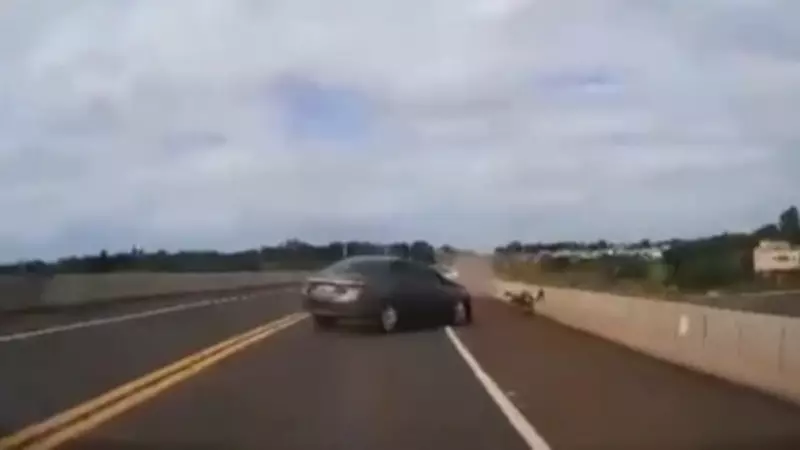 Câmera flagra colisão entre três veículos na BR-277 em Foz do Iguaçu; cinco feridos