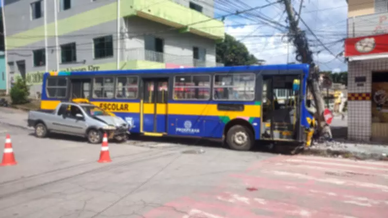 Câmeras de Segurança Registram Acidente de Ônibus Escolar em Santa Luzia, na Grande BH