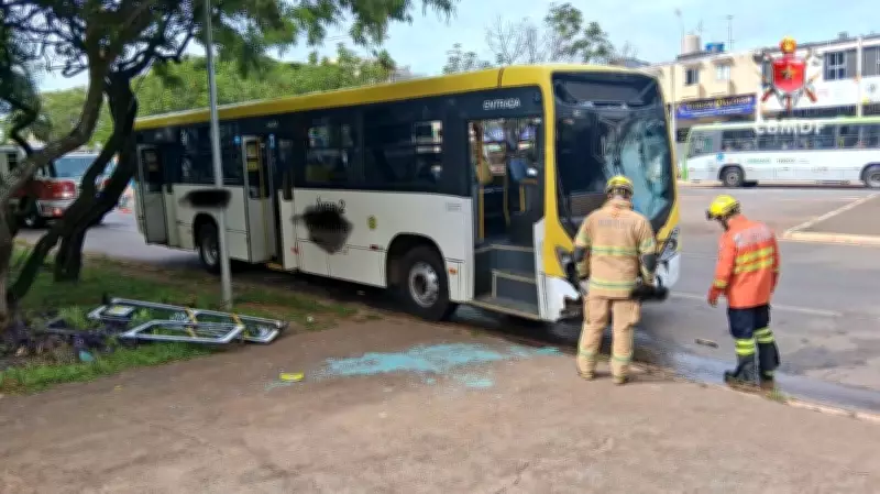 Colisão entre dois ônibus deixa seis feridos na Asa Norte de Brasília