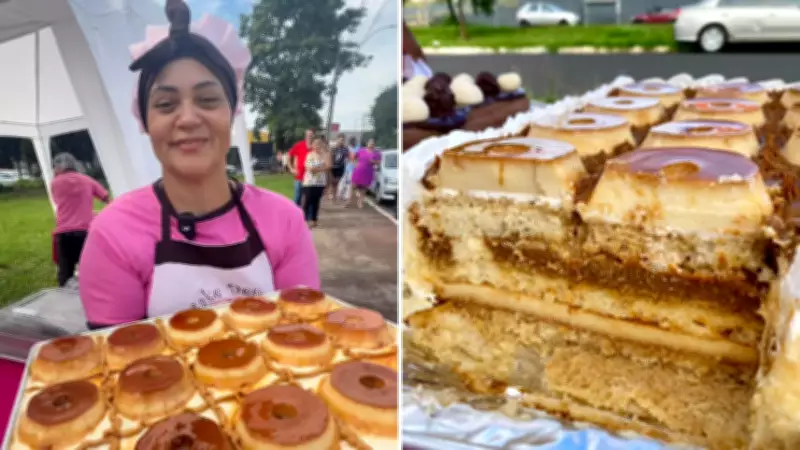 Confeiteira de Rio Preto viraliza com bolo de pudim e vende 600 fatias em duas horas