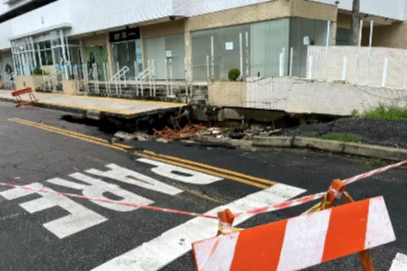 Cratera em São Vicente agrava crise em edifício com histórico de problemas estruturais e disputa judicial